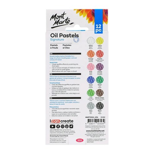 MONT MARTE OIL PASTELS 12 Piece1